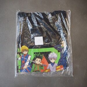 Men's Black Graphic Anime Shirt